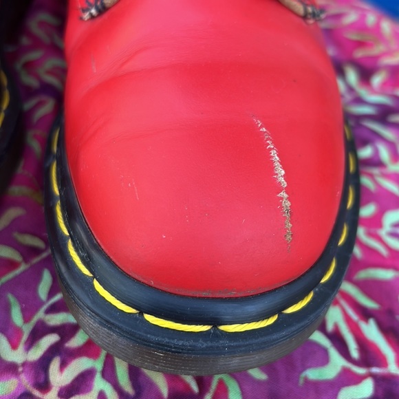🏴󠁧󠁢󠁥󠁮󠁧󠁿 Dr. Martens MIE Vintage Smooth Red Leather 90’s Y2K Boots - Picture 15 of 17
